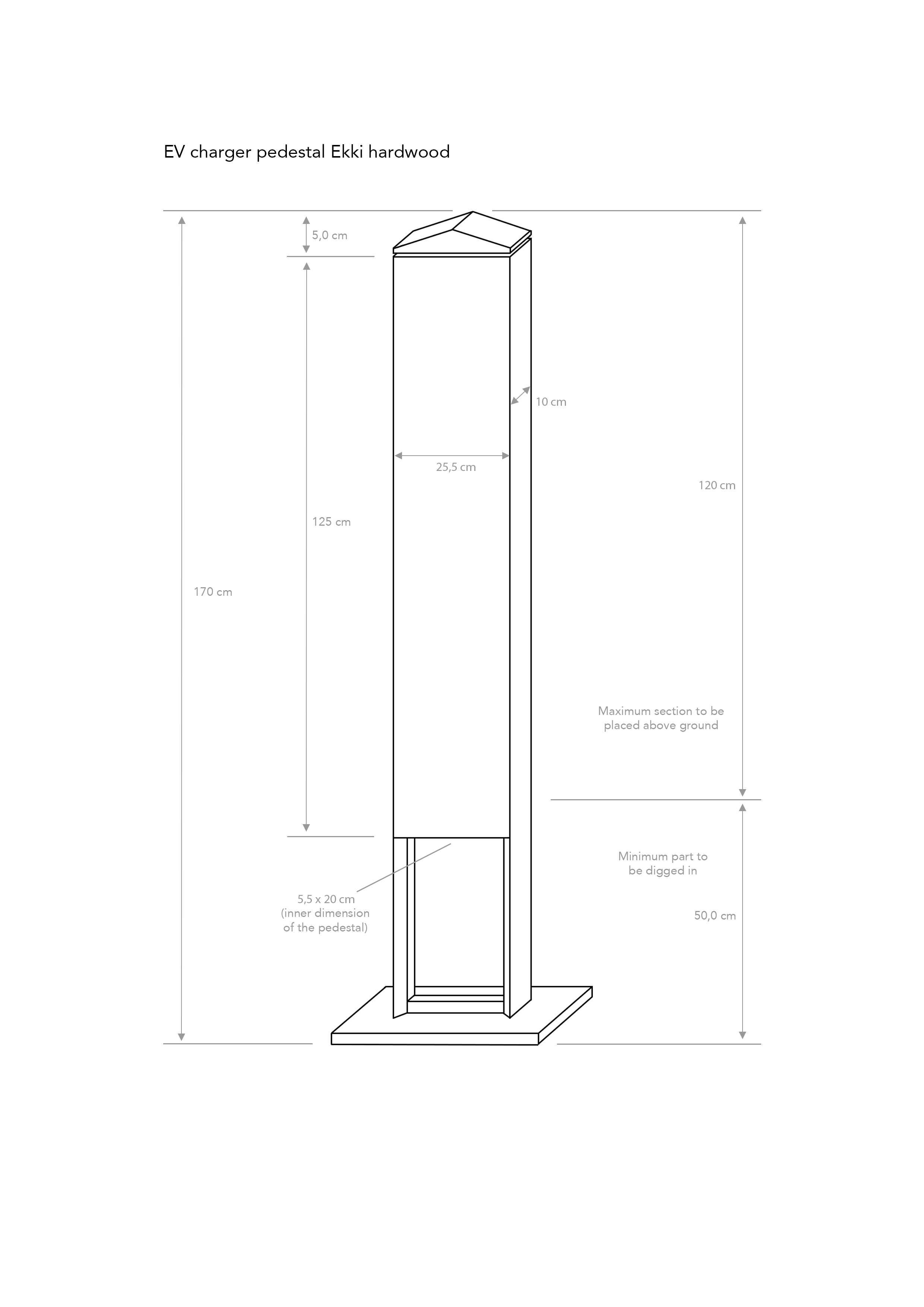 Specs EV charger pedestal Ekki